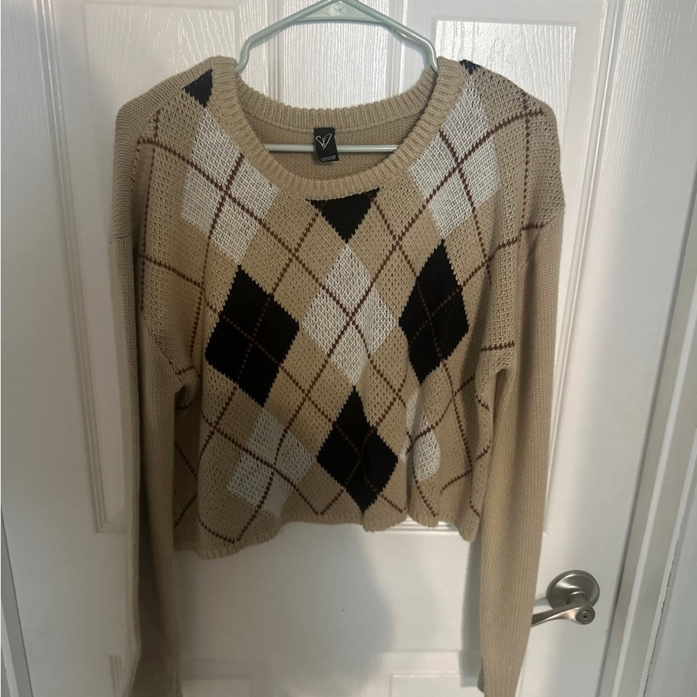 Windsor Beige Argyle Sweater